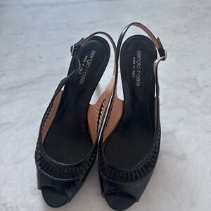 Chic Black Peep-Toe Heels by Sergio Rossi